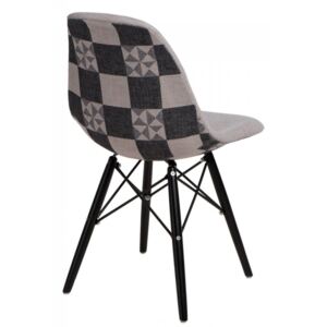 Krzesło P016W Pattern D2 szar-patch /black