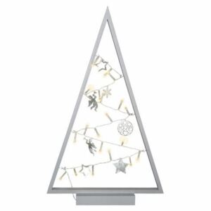 Szara świetlna świąteczna dekoracja - 20 LED, ciepła biel