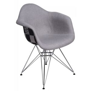 Krzesło P018 DAR Pattern D2 szare/patchwork