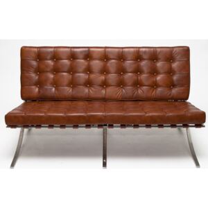 Sofa BA2 Barcelona inspirowana D2.Design jasny brąz skóra TP