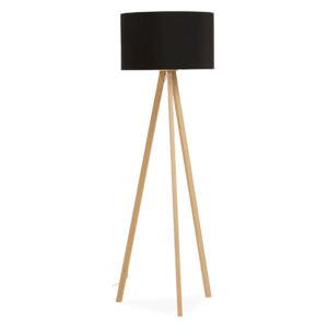 Lampa podłogowa Trivet Kokoon Design czarny drewniane nogi
