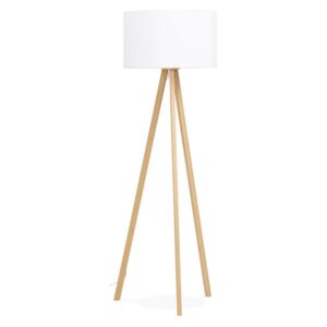 Lampa podłogowa Trivet Kokoon Design biały drewniane nogi