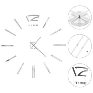 Zegar ścienny 3D, nowoczesny design, 100 cm, XXL, srebrny