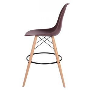 Krzesło barowe 46x57x104cm King Home DSW Wood czekoladowy brąz