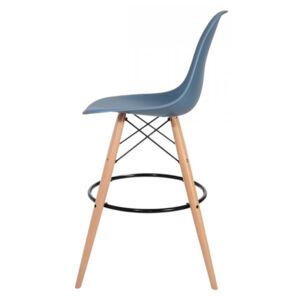 Krzesło barowe 46x57x104cm King Home DSW Wood chabrowy niebieski