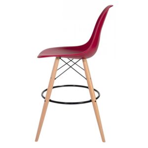Krzesło barowe 46x57x104cm King Home DSW Wood bordowe