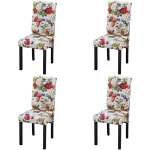 Krzesła do jadalni 4 szt Floral Design Drewniana rama