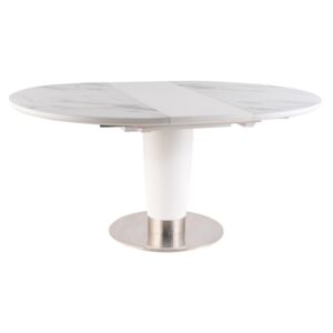 Stół HELIOS 120(160)x120 biały mat okrągły