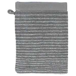 Ekskluzywny ręcznik frotte do mycia szary w modne paski, myjka bawełniana, rękawica do mycia, Esprit, 16 x 22 cm