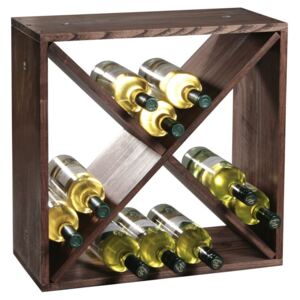 Stojak na wino, stylowe ciemnobrązowe pudełko na 24 butelki