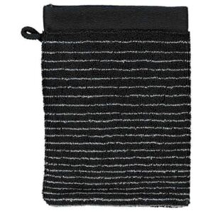 Ekskluzywny ręcznik frotte do mycia czarny w modne paski, myjka bawełniana, rękawica do mycia, Esprit, 16 x 22 cm