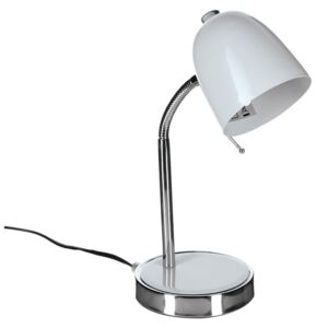 Lampa na biurko z metalu, biała, do czytania