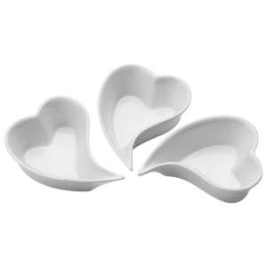 Zestaw 3 porcelanowych misek do serwowania Premier Housewares Heart Shape