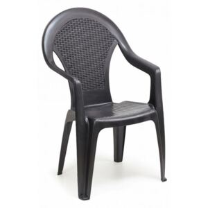 Plastikowe krzesło ogrodowe wysokie GIGLIO - grafit