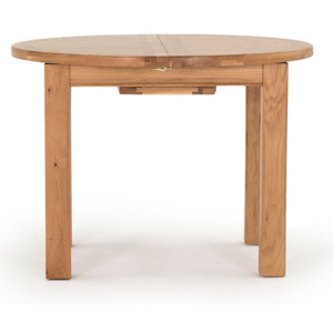 Stół rozkładany Breeze Round z drewna dębowego i forniru, dł.107-140 x szer.107 x wys.78 cm