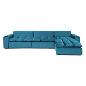 Morska prawostronna 3-osobowa sofa narożna Vivonita Cloud Blue Grey