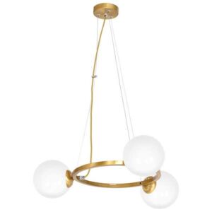 LAMPA wisząca VIENNA MLP5576 Milagro modernistyczna OPRAWA metalowa ZWIS okrągły szklane kule balls mosiądz białe