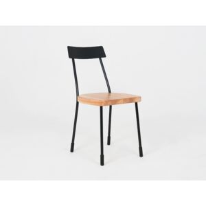 Krzesło metalowe Customform LENA - czarny, naturalny