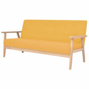 3-osobowa sofa tapicerowana, żółta