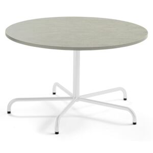 Stół PLURAL, Ø 1200x720 mm, linoleum, szary, biały