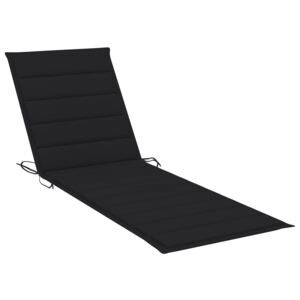 Poduszka na leżak, czarna, 200x60x4 cm, tkanina
