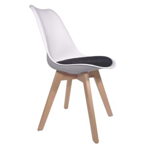 Krzesło biało-czarne do jadalni - Sarmel 3X