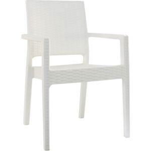 Krzesło Kacper nowoczesne wypoczynkowe szare z rattanu kolor: bezbarwny (transparentny), Materiał: poliwęglan
