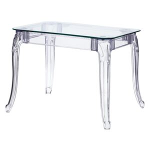 Transparentny stół stylizowany Ghost 120x80 ze szklanym blatem