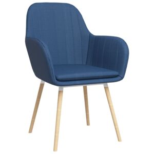 Krzesła z podłokietnikami, 2 szt., niebieskie, obite tkaniną