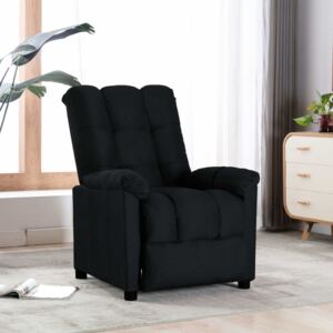 Rozkładany fotel, czarny, tapicerowany tkaniną