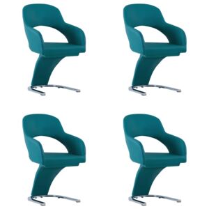 Krzesła stołowe, 4 szt., niebieskie, sztuczna skóra