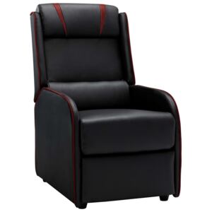 Fotel rozkładany, czerń i winna czerwień, sztuczna skóra