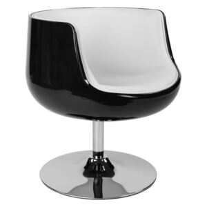 Fotel Cognac K-czarny, S-białe (L) - Biały || Czarny