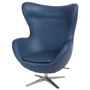 Fotel Jajo Soft skóra ekologiczna 518 niebieski ciemny - Niebieski