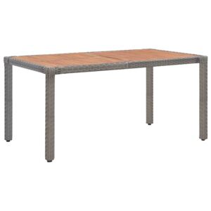Stół ogrodowy, 150x90x75 cm, rattan PE i lite drewno akacjowe
