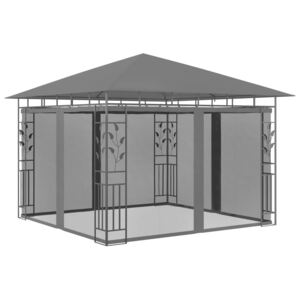 Altana ogrodowa z moskitierą, 3x3x2,73 m, antracytowa, 180 g/m²
