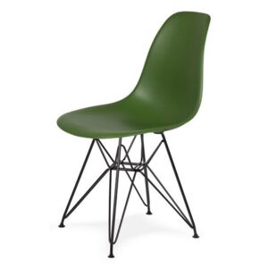 Krzesło DSR BLACK butelkowa zieleń.27 - podstawa metalowa czarna