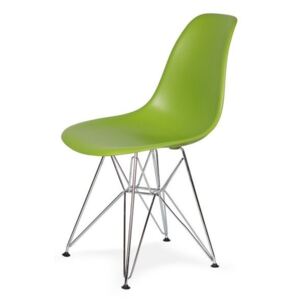 Krzesło DSR SILVER soczysta zieleń.13 - podstawa metalowa chromowana