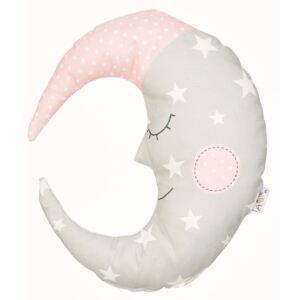 Beżoworóżowa poduszka dziecięca z domieszką bawełny Apolena Pillow Toy Moon, 30x33 cm