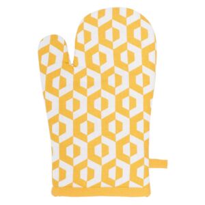 Żółta bawełniana rękawica kuchenna Tiseco Home Studio Hexagon