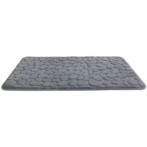 Szary dywanik łazienkowy z pianką z pamięcią kształtu Wenko Grey, 80x50 cm