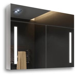 Szafka łazienkowa z lustrem LED Jasno Szary L02