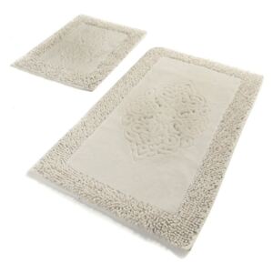 Zestaw 2 beżowych prostokątnych dywaników łazienkowych Chilai Piante