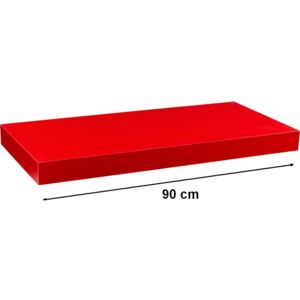 Półka ścienna STILISTA Volato wolnowisząca czerwona, 90 cm
