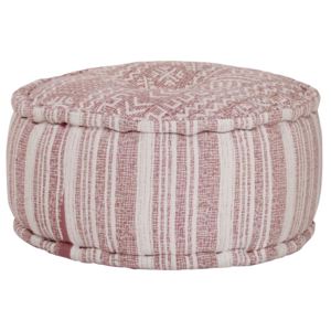 Okrągły puf bawełniany ze wzorem, 50 x 25 cm, kolor terakota