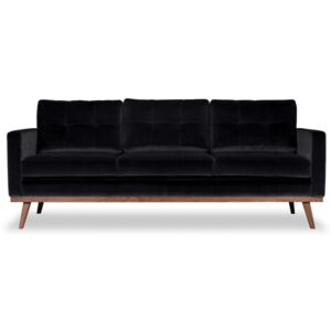 Sofa Fern 3-osobowa welurowa (Welur bawełna 100% CZARNY)