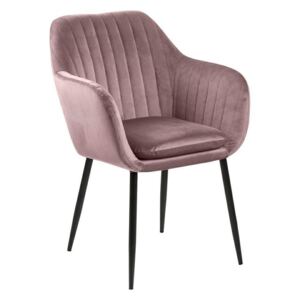 Krzesło EMILIA velvet różowy-czarny