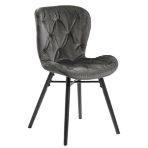 Krzesło BATILDA VIC pikowane ciemny szary-czarny