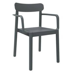 Krzesło ELBA z podłokietnikami ciemny szary