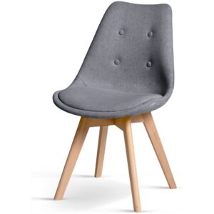 Szare krzesło tapicerowane Fiord 3